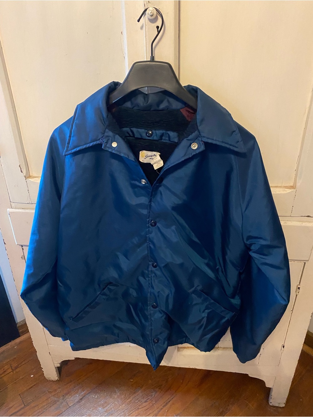 Men's Navy Snap-Front Bomber Jacket